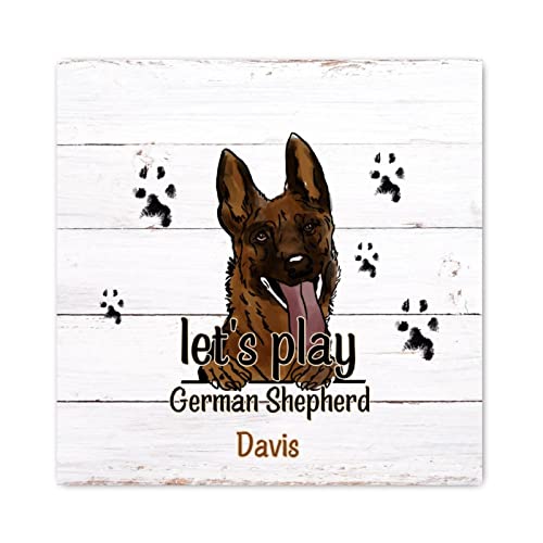 Panneau mural en bois Let's Play cadeau idéal Berger Allemand 30 cm