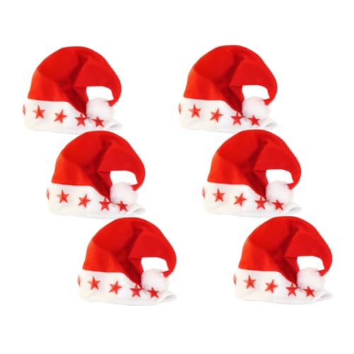 Blinkende Weihnachtsmütze 20 NICO Europe 6 x Flauschige LED-Weihnachtsmützen, Nikolausmützen für...