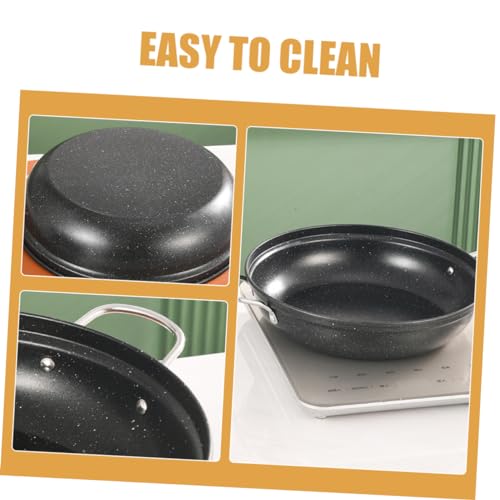 Wok de acero inoxidable SHOWERORO negro 9.45 in x 2.36 in miniatura 3