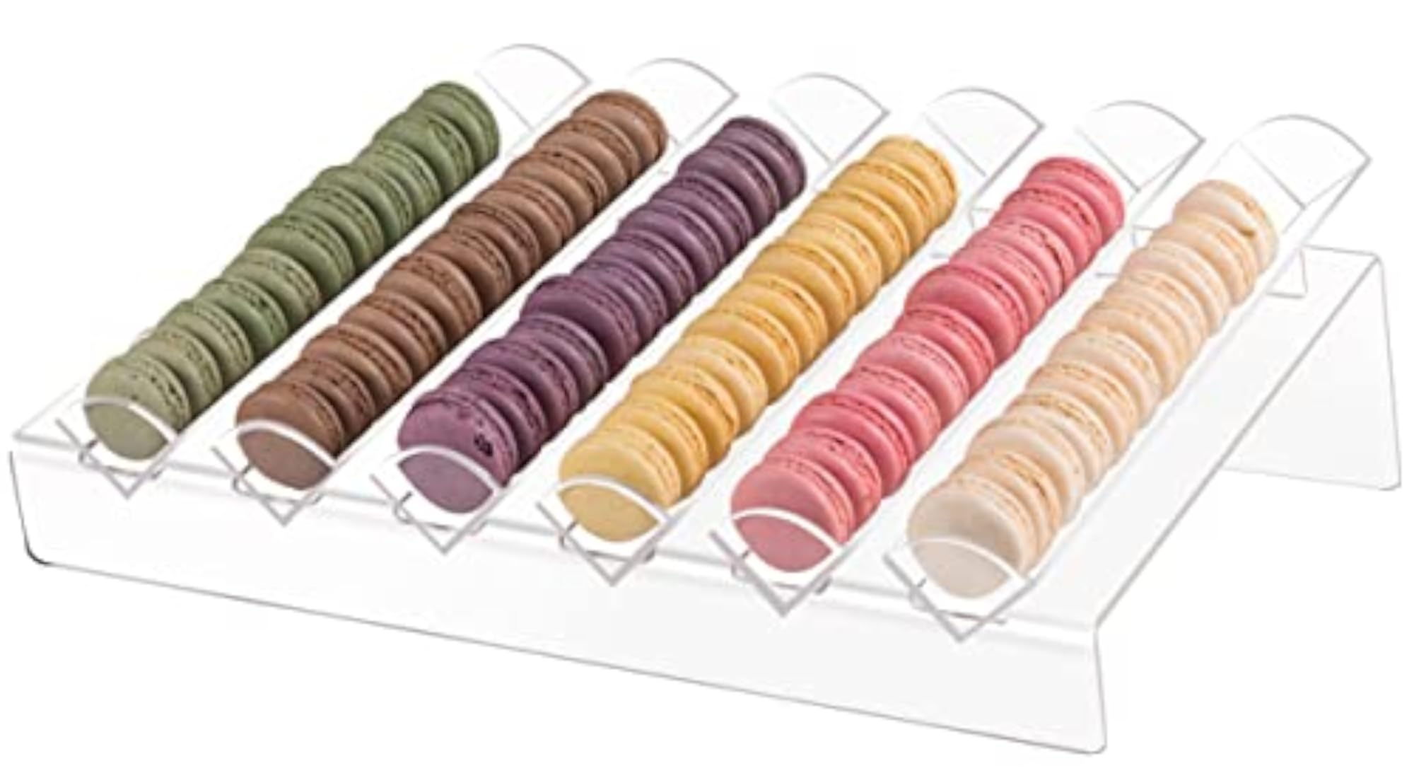 Acrylic Macaron Display Tray with 6 Inserts, Elegant Dessert Stand