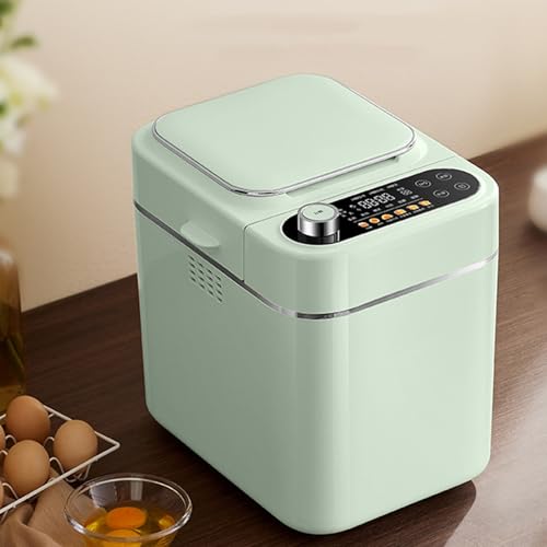 MáQuina Para Hacer Pan EléCtrica (26 Funciones Preestablecidas) + Temporizador De Retardo De 13 Horas, MáQuinas Para Hacer Pan Completamente AutomáTicas, 3 Tonos Y Colores De Corteza,Green