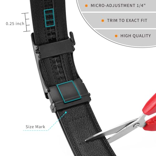 FALAN MULE Mens Belt,Slide Leather Ratchet Belt for Mens Dress Casual,Size Adjustable2