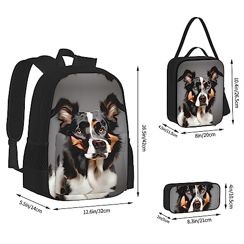 Sac à dos d'école léger OdDdot cartable imprimé avec sac repas - 4