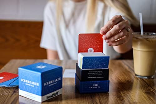 BESTSELF Conversation Starter DeepTalk Deck Powerful Tool to Establish and Strengthen Relationships by Cultivating Open, Engaging and Meaningful Interactions - 150 Engaging Conversation Prompts