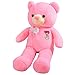AJAMQ Grande Orsacchiotto, Gigante Orso di Peluche Farcito Giocattolo Bambini Cuore Regalo di Compleanno Teddi Orso con Ricamo Ti Amo per Sempre,Rosa,130CM
