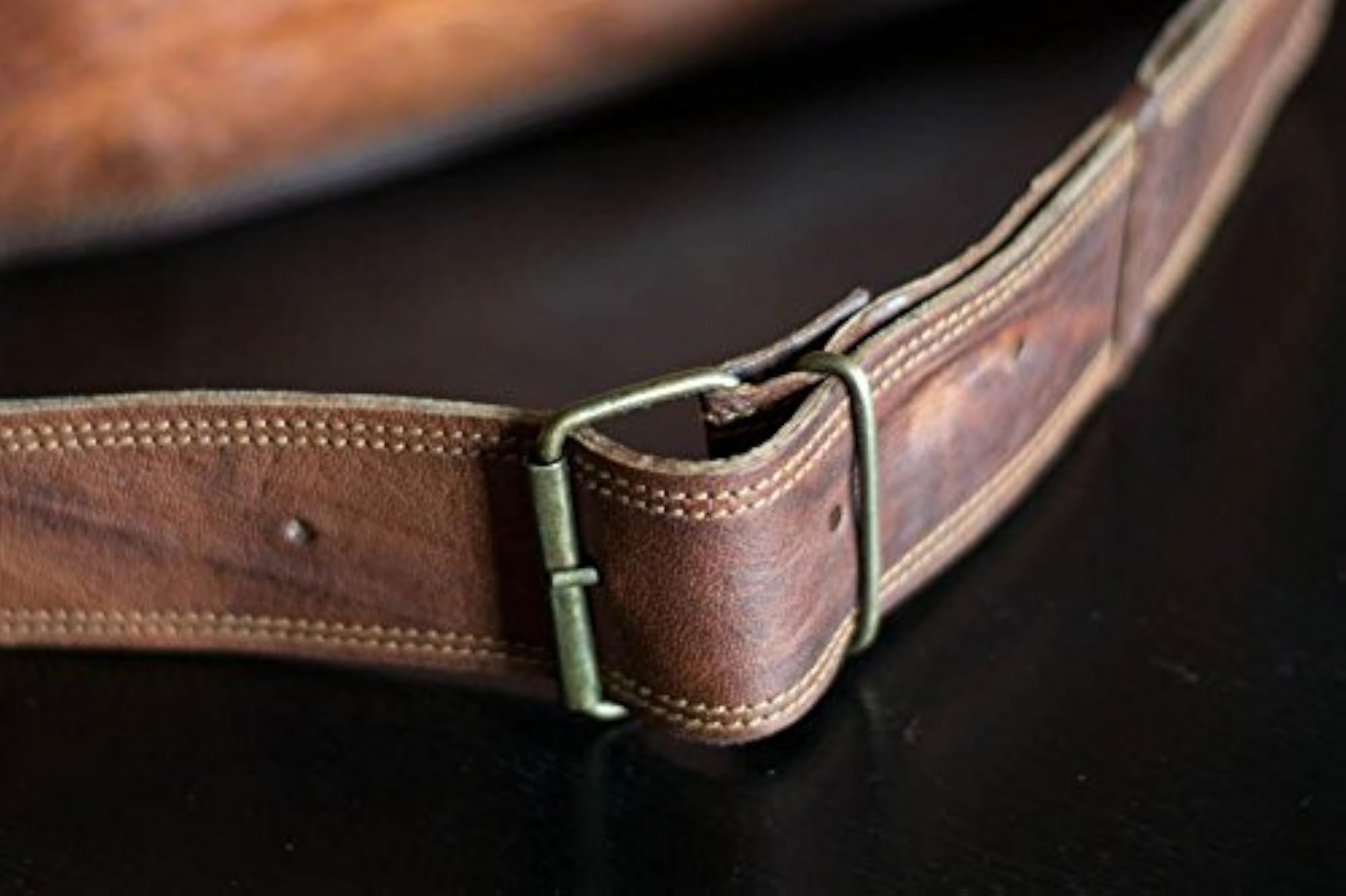 Real Leather Small Brown Full Flap Unisex Tablet Shoulder Messenger Bag