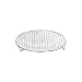 Chris-Wang 1Pack Multi-Purpose Round Stainless Steel Cross Wire Steaming Cooling Barbecue Rack/Carbon Baking Net/Grill /Pan Grate with Legs(6.5Inch Dia)