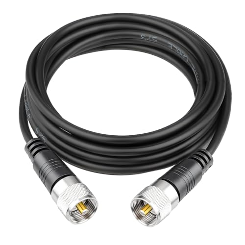 RFAdapter RG58 Coax Cable CB Antenna Coaxial Cables 10ft PL 259 UHF Male to Male Cable 50 Ohm Low Loss for HAM Radio Antenna