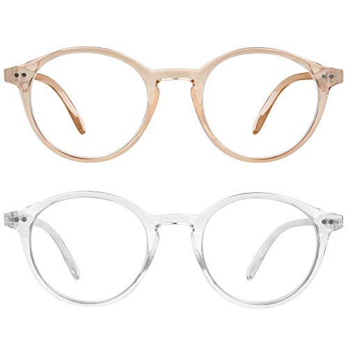 Image of Yogo Vision Blue Light Blocking Glasses Men Women Computer Anti Eyestrain Glasses Round Frame Blue Light Blocker Eyeglasses