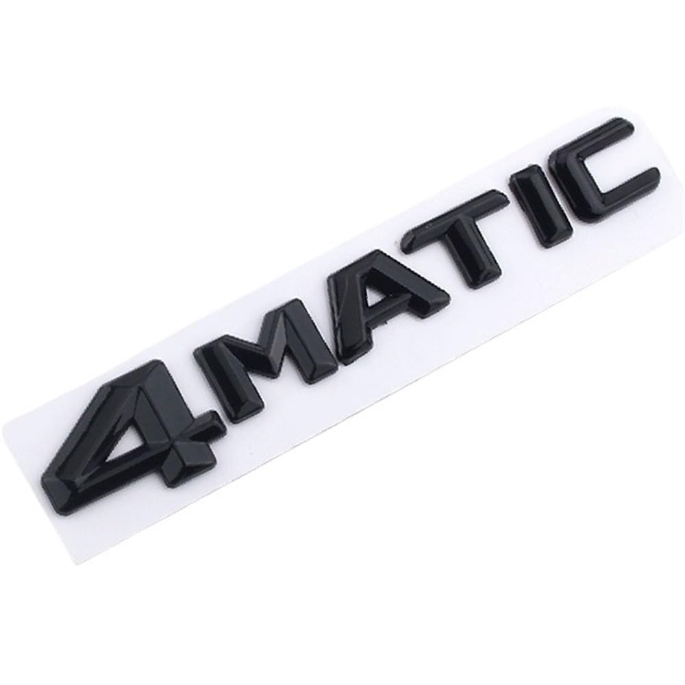 YTQMoreBNZ YYDStes Black Chrome 4 Matic Logo Letters Car Trunk Badge Compatible With Mercedes Benz GLC 250 GLK 220 ML 320 4matic
