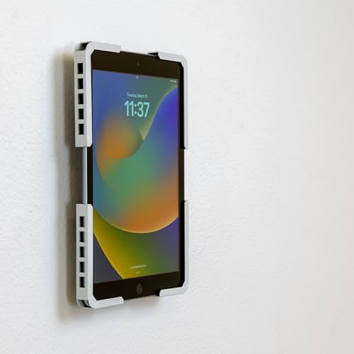 Image of Mount-It! Universal iPad & Tablet Wall Mount Holder, Secure Steel Enclosure | for 9.7-13.1 Inch Tablets, Wall or VESA 75x75 Mounting, Portrait or Landscape, Anti-Theft Tablet Mount for Office, Retail