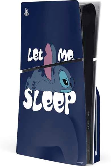 Skinit Decal Gaming Skin Compatible with PS5 Slim Disk Console - Officially Licensed Disney Lilo and Stitch Close Design