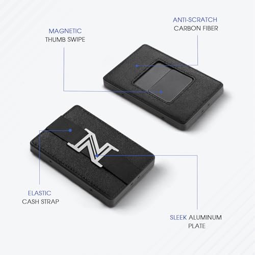 Zitahli Wallet for Men - Upgrade Minimalist Credit Card Holder with Money Strap, Slim Metal Men's Wallets with RFID Blocking, Pop Up with Magnetic Thumb Swipe2
