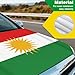 Kurdistan Flag Car Hood Cover, 4 x 5 Feet, 100% Polyester,Elastic Fabrics Can be Washed, Vehicle Bonnet Banner