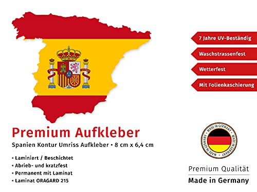 Spanien Kontur Aufkleber Auto Vespa Sticker Camper Wohnmobil Motorrad Espana Autoaufkleber Waschanlagenfest Witterungs- und UV-beständig