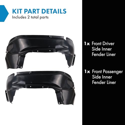 Image of TRQ Front Inner Fender Liner Set Compatible with 2007-2010 Jeep Compass CH1248133 CH1249133