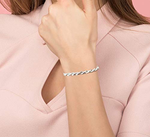 Savlano 925 Sterling Silver Rope Chain Bracelet For Women & Men - Made in Italy Comes With a Gift Box4