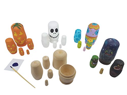 Juego de muñecas de madera 2 piezas sin pintar miniatura 4