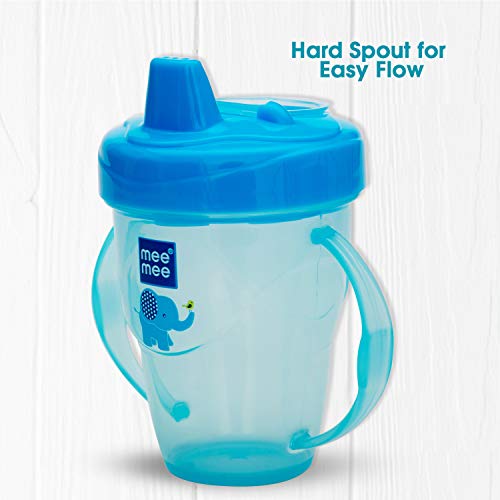 Mee-Mee-Plastic-Easy-Grip-BPA-Free-Anti-Spill-Sipper-Cup-with-Twin-Handle-Spout-for-Baby-Blue-180ml