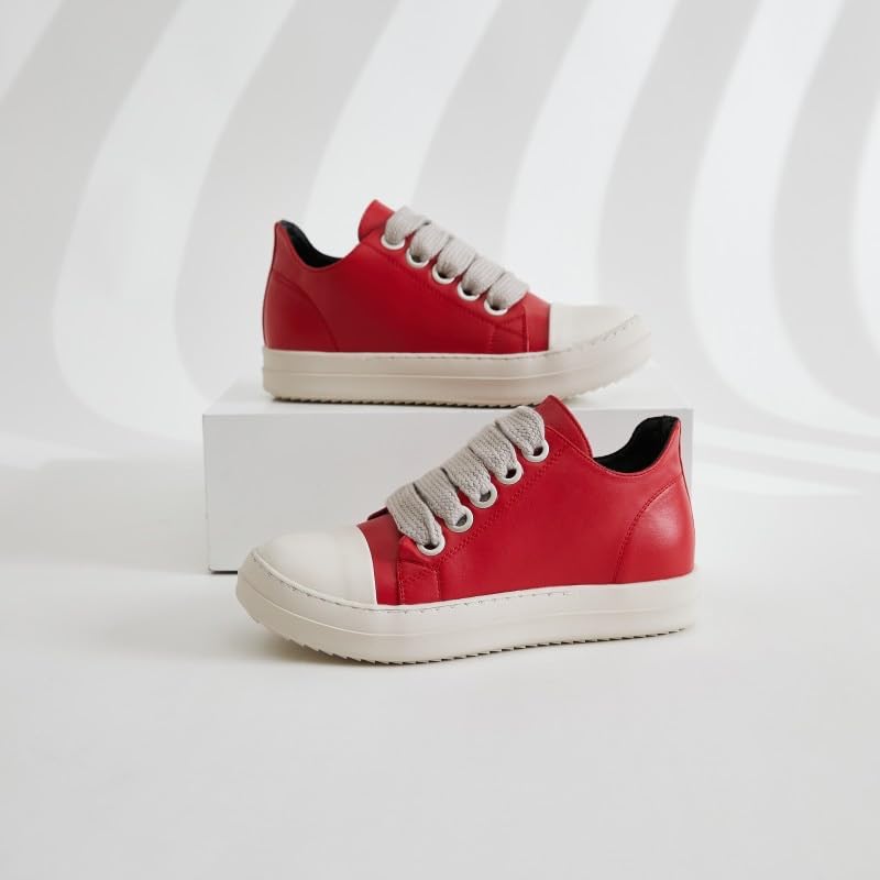 Thick Laces Walking Shoes PU Leather Walking Cute Sneakers for Women Y2K Shoes Platform Chunky Style Casual Thick Sole2