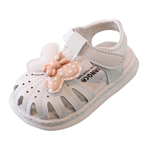 Girls Sandals Summer New Pink Love Princess Shoes Girls Sports Sandals for Girl White Toddler Dress Shoes (Beige, 6.5 Toddler)
