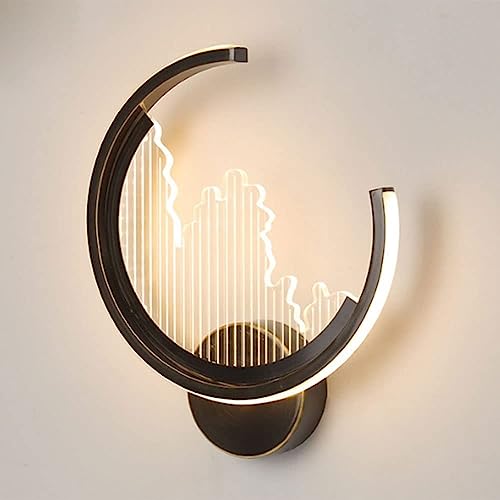 Applique murale cuivre minimaliste et acrylique LED noire haut de gamme
