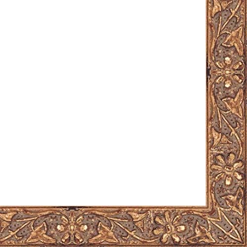 Picture Frame Moulding (Wood) 100ft Bundle - Ornate Gold Finish - 0.625" Width - 7/16" Rabbet Depth