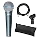 Shure BETA 58A Vocal Microphone - Single Element Supercardioid Dynamic Mic for Stage and Studio, Includes XLR Cable, A25D Adjustable Stand Adapter, 5/8â€ to 3/8â€ (Euro) Thread Adapter and Storage Bag