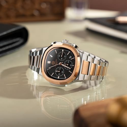 Image of Carlton London Men Stainless Steel Analog Watch | Black Waterproof Watches for Men Boys Male | Fashionable Trendy Quartz Movement Wrist Watch