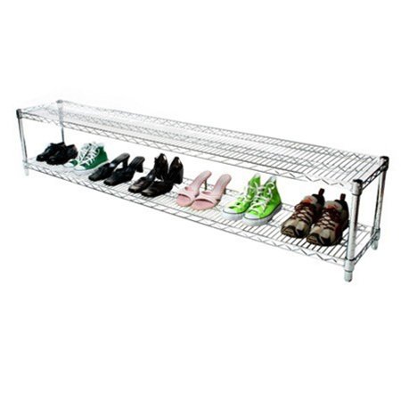 Shelving Inc. 14" d x 72" w Chrome Wire Shelving with 2 Tier Shelves, Weight Capacity 800lbs Per Shelf