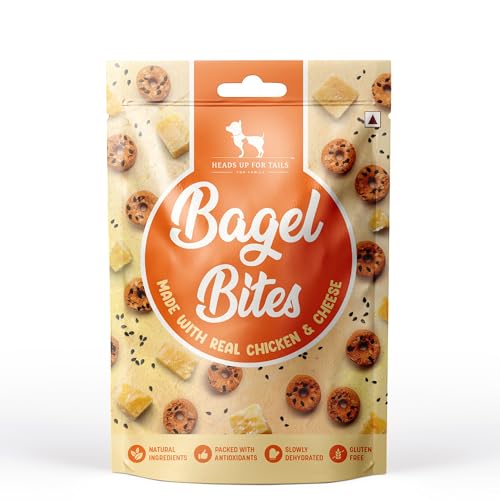 Image of HUFT Bagel Bites Dog Treats - Real Chicken & Cheese, 140 gm | High-Protein & Gluten-Free Snacks | Supports Dental Hygiene & Bone Health | Tasty Chewy Treats for Puppies & Adult Dogs of All Breeds
