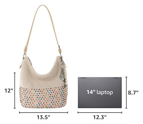 Image of The Sak Sequoia Hobo Bag - Hand Crochet Large Women's Purse for Everyday & Travel - Durable Handbag & Tote With Zipper Pocket