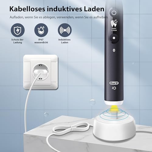 für Oral B Ladegerät, Elektrische Zahnbürste Ladestation für Braun Oral B iO6, iO5, iO4, iO3, Genius X, Pro 3000, Vitality Pro, Pro 3500, Pro 2500, Pro 1000, Kids, Type 3757 Charger Ladekabel 1,2M