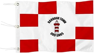 Harbour Town Golf Links Golf Pin PGA Flag Practic Putting Green Golf Flag For Backyard Garden Double-Sewn 600D Nylon Miniature Pin Flag (Red 20"X13" Grommet)