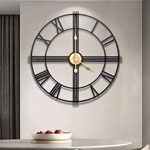 Maxstar Große Vintage Wanduhren,Schwarz,Leise Nicht tickend für...