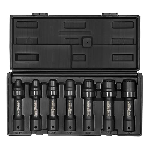 SUNEX TOOLS 2696 1/2-Inch Drive SAE 12-Point Driveline Socket Set, 7 Piece