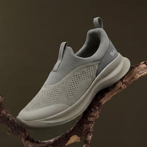 Image of Neeman's Mono Curve Men Slip On Shoes | Breathable Stretch Knit Casual Sneakers | Lightweight EVA Pebble Grip Sole | Foam Cushioned Footbed | Comfortable Everyday Walking Shoes