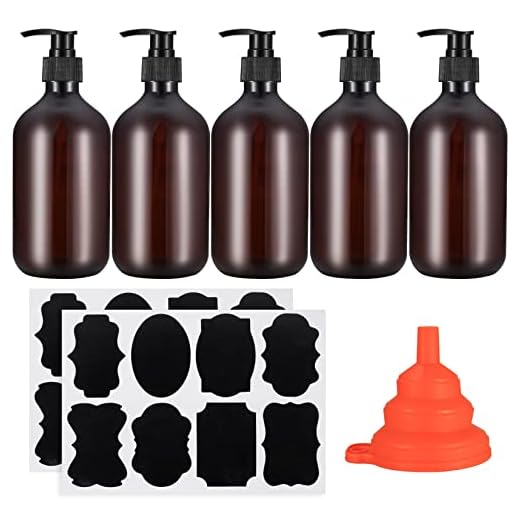 5 Stück Seifenspender 500ml, Shampoo Flaschen zum Befüllen, Leer Pumpspender, Pumpflaschen, Lotion Pumpe Spender für Lotion Gel Shampoo Flüssigkeit Spülmittelspender