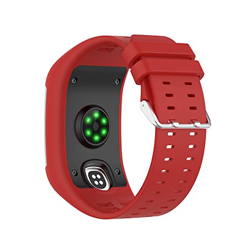 KINOEHOO Correas para relojes Compatible con Polar M600 Pulseras de repuesto.Correas para relojesde siliCompatible cona.(rojo)