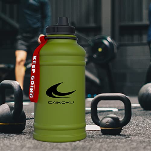Daikoku Roestvrijstalen Waterfles - 2.2 l BPA Vrij - Handig voor in de sportschool en allerlei sporten - Dubbelwandige Thermoskan 12 tot 24 uur - Donkergroen - Image 5