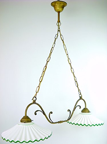 Preisvergleich Produktbild Klassischer Kronleuchter mit zwei Lichtern,Beleuchtung Aussetzung für Innenräume l2r2013 Maße:H86cm,ØLampenschirme 29cm,Breite 78cm,Die Maße sind mit Lampenschirme.Lampenfassung Edison E 27