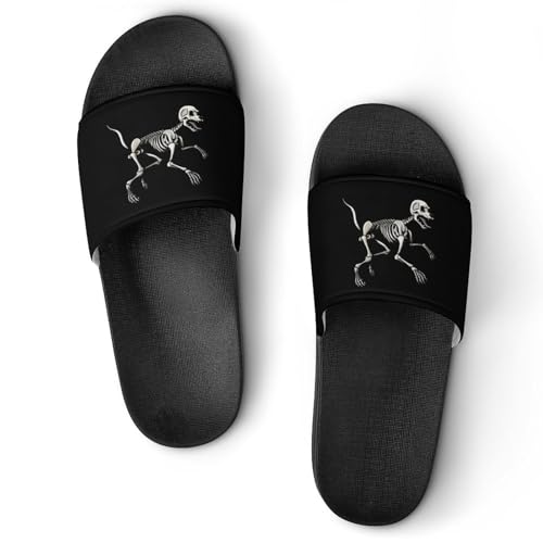 Skeleton of Running Dog X Ray Unisex Shower Shoes House Slippers Non-Slip Indoor Bathroom Shoes for Pool Beach 41 (255mm)
