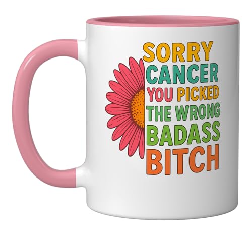 Taza Cerámica Cancer Awareness 11oz Rosa y Blanco miniatura 1