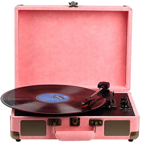ROLTIN Giradischi Giradischi Grammofono Portatile Valigia con Altoparlante Stereo Bluetooth a 3 velocità Supporta Uscita USB/RCA/Jack per Cuffie-D