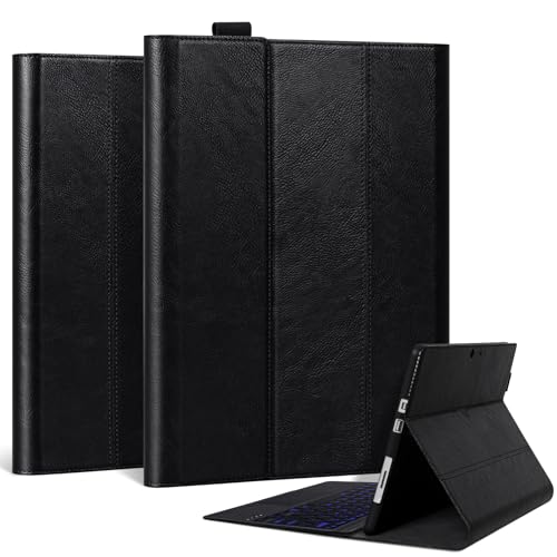 CPNVWA ���U�[�P�[�X Microsoft Surface Pro 7+/7/6/5/4 (12.3�C���`)�p�A�T�|�[�g�^�C�v�J�o�[�L�[�{�[�h&�y���V���z���_�[�A�}�O�l�b�g�N���[�W���[�t���}���`�A���O���t�H���I - �u���b�N