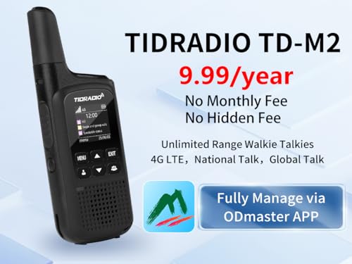 Image of TIDRADIO TD-M2 Rapid 4G LTE Global Walkie Talkies Longe Range, Unlimited Range PoC Radios, Long Distance Two-Way Radio with SIM Cards, APP Manage Groups, for Family, Logistics, Company, 2 Pack