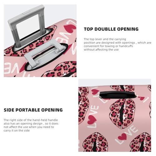 lips love leopard print pink Travel Luggage Covers - Elasticity Suitcase Covers Protector for Luggage 18-32 Inch4