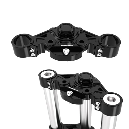 POWER JAMES Black Aluminum Top Triple Tree with Handlebar Lock Fits for 2015-2023 Road Glide FLTR, FLTRU, FLTRX, FLTRXSE 107 114 (Black)