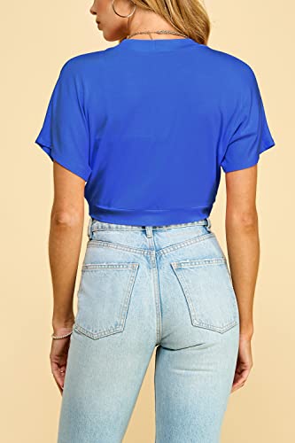 Image of Lock and Love Women's Versatile Open Front Lightweight Short Sleeve Bolero Shrug