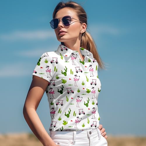 Womens Golf Shirt Short Sleeve Tennis Shirts Funny Quick Dry Golf Outfits Workout Tops4